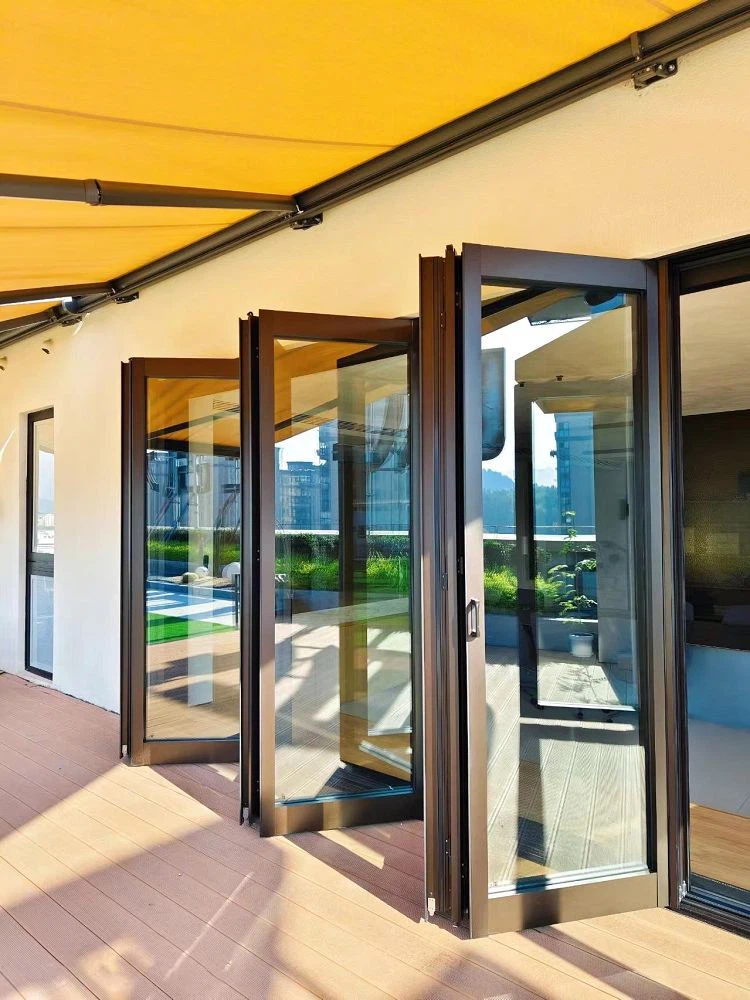 Aluminum Folding Glass Patio Folding Doors factory